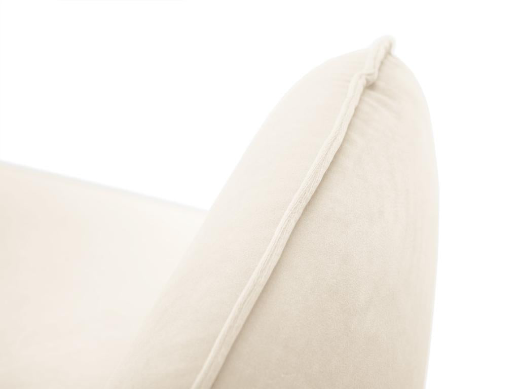 Beige Velvet Sofa, 160 x 92 x 95 cm