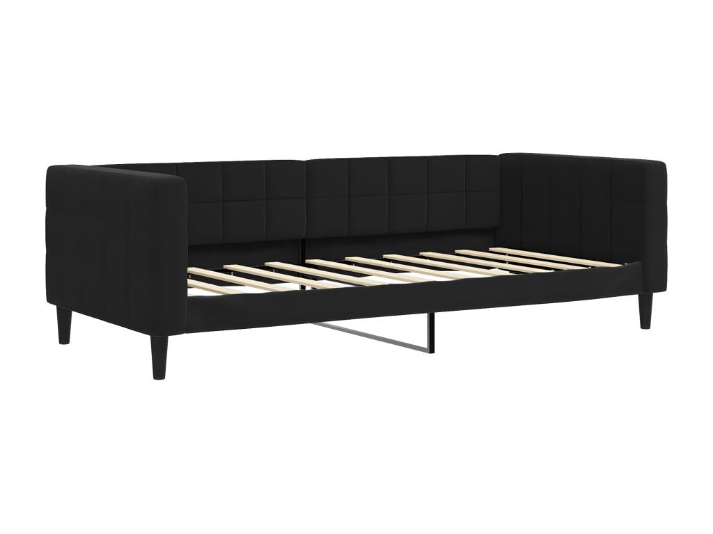 Black Velvet Bed, 90 x 190 cm
