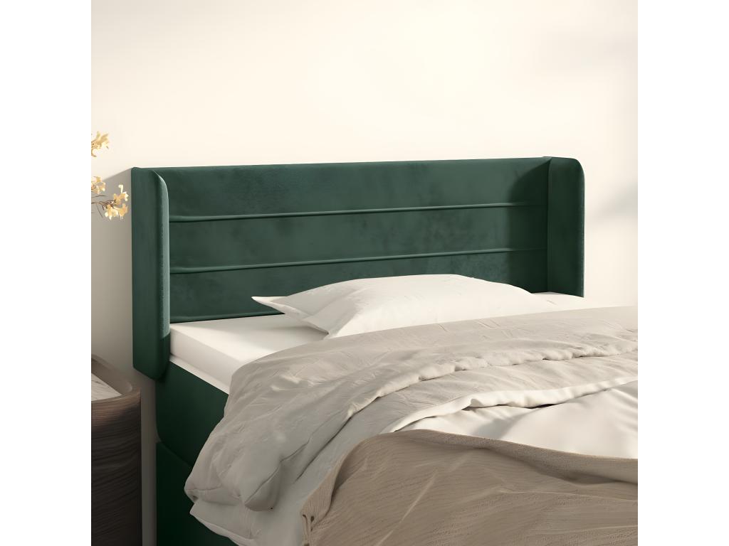 Green Velvet Bed, 93 x 16 x 78 cm