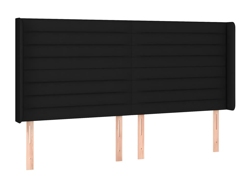Black Fabric Bed, 163 x 16 x 118 cm