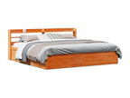Brown Pine Wood Bed Frame, 180 x 200 cm
