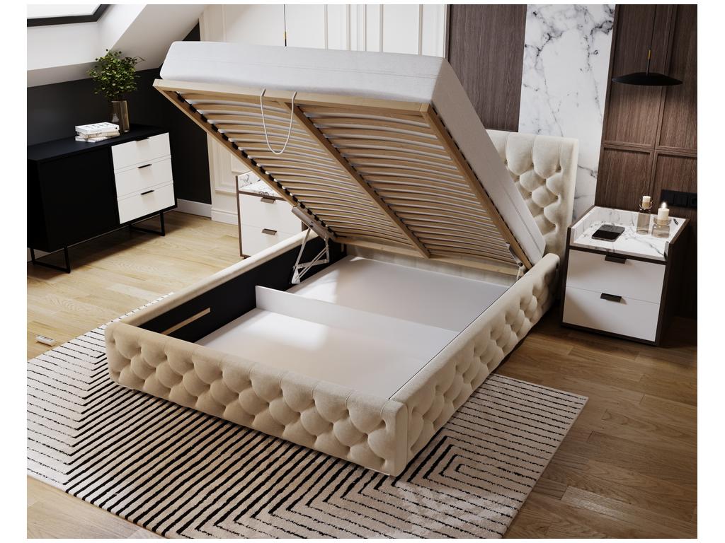 Black Velvet Bed, 180 x 200 cm