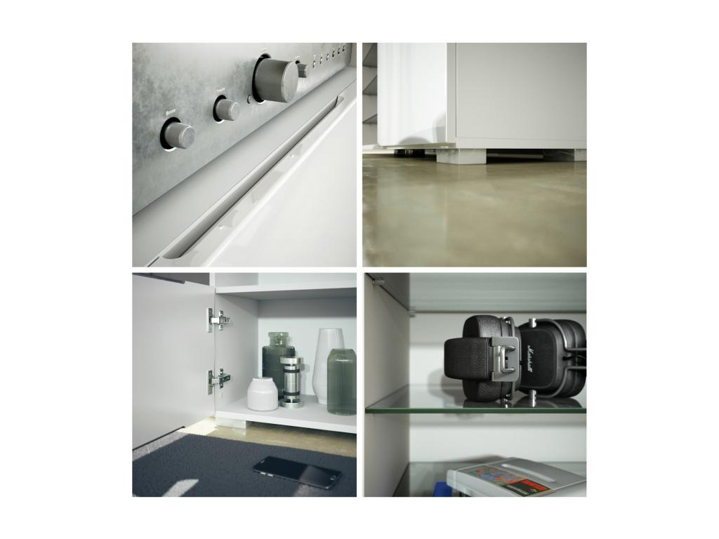 White TV Stand, 146 x 54 x 35 cm