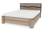 Beige Oak Wood Bed, 160 x 200 cm