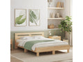 Brown Oak Wood Bed Frame, 150 x 200 cm