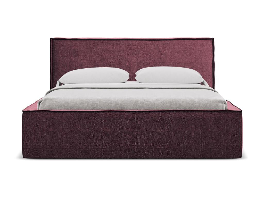 Red Fabric Bed, 160 x 200 cm