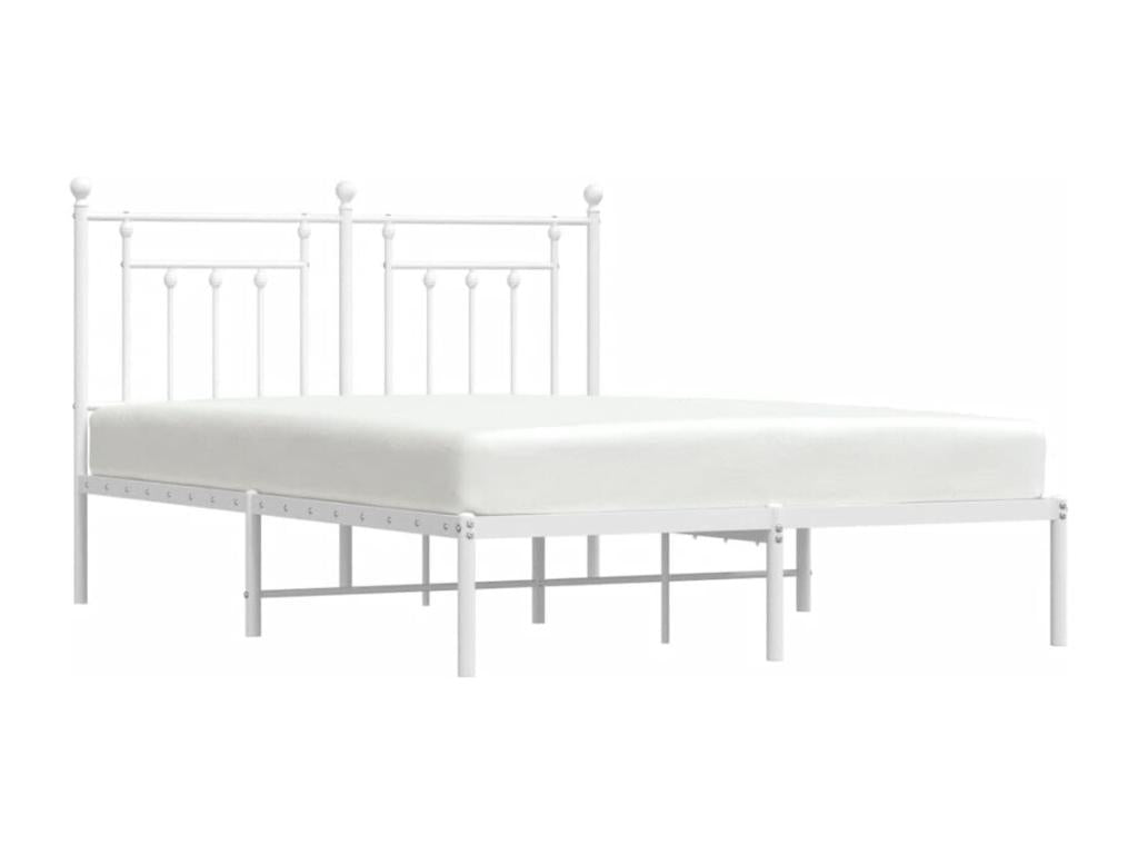 White Metal Bed Frame, 150 x 200 cm