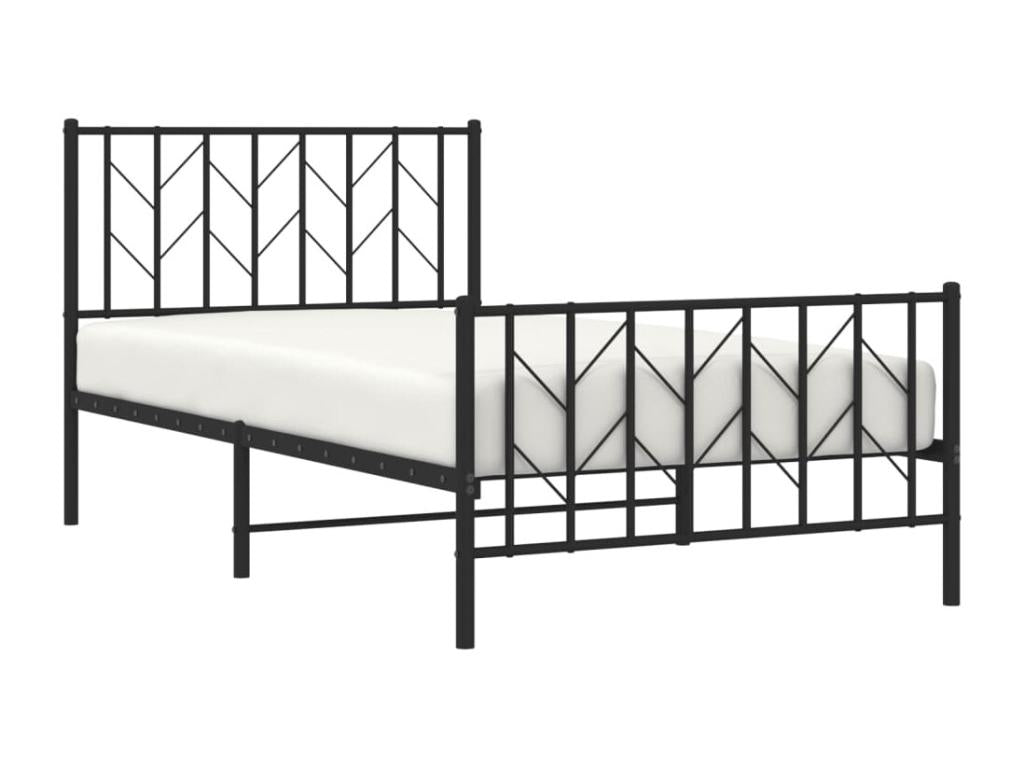 Black Metal Bed Frame, 100 x 190 cm