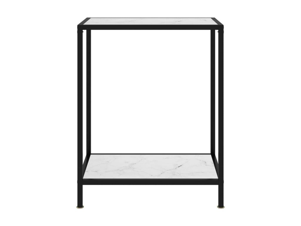 White Glass Table, 60 x 35 x 75 cm