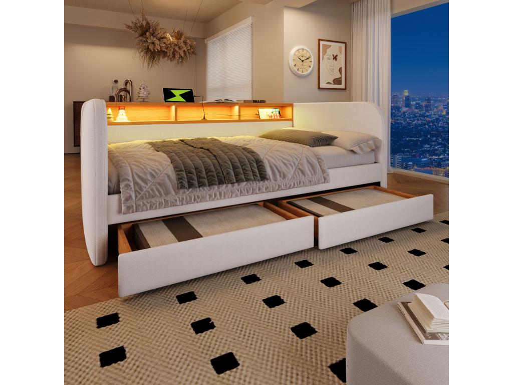 Beige Fabric Mattress, 140 x 190 cm