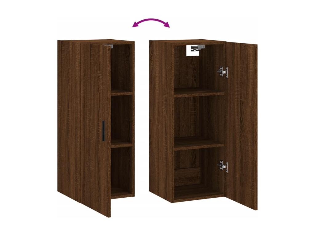 Brown Oak Wood Wardrobe, 34.5 x 34 x 90 cm