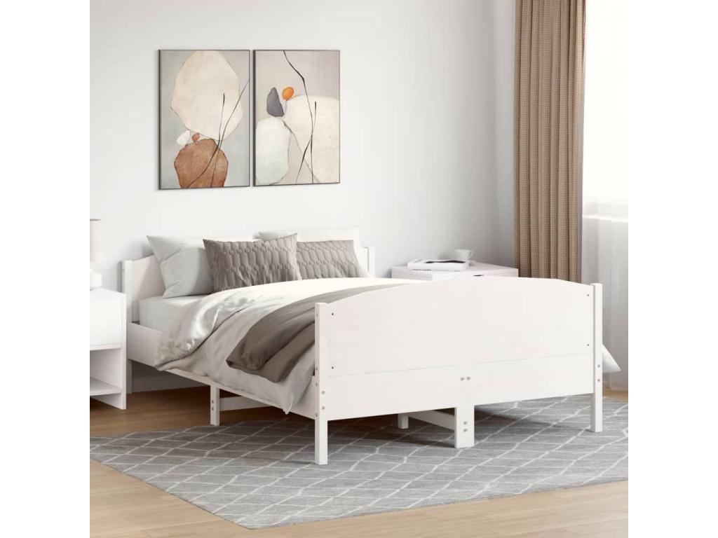 White Pine Wood Bed Frame, 150 x 200 cm