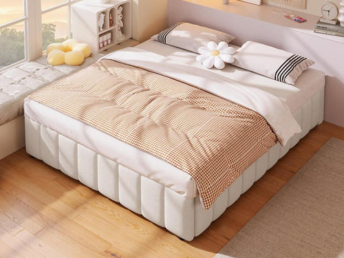 Beige Bed, 140 x 200 cm