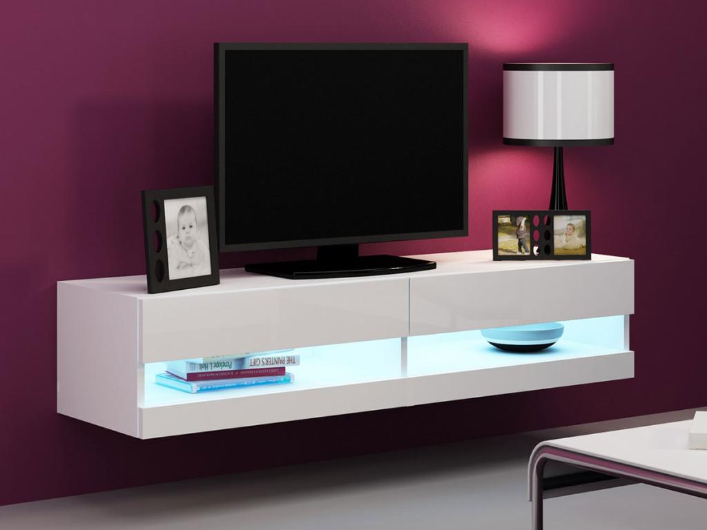 White TV Stand, 140 x 30 x 40 cm