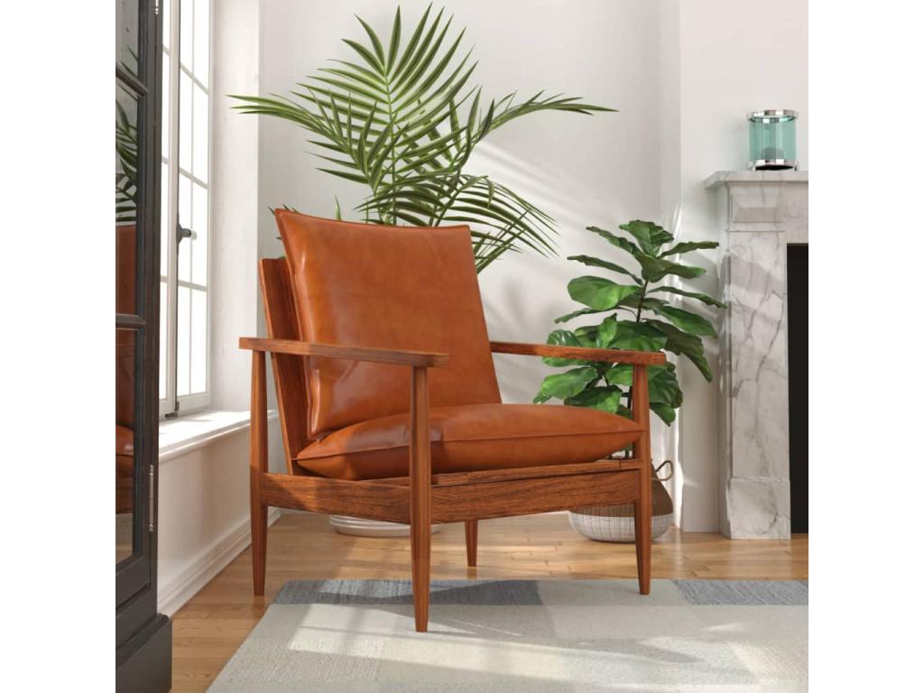 Brown Leather Accent Chair