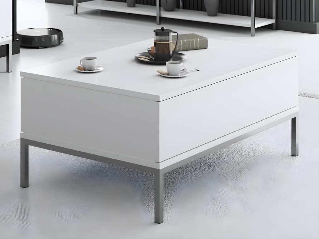 White Metal Coffee Table