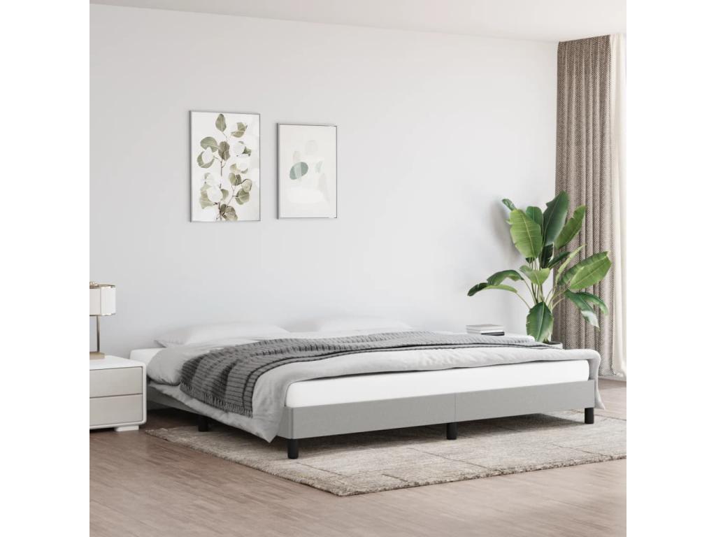 Gray Fabric Bed Frame, 200 x 200 cm