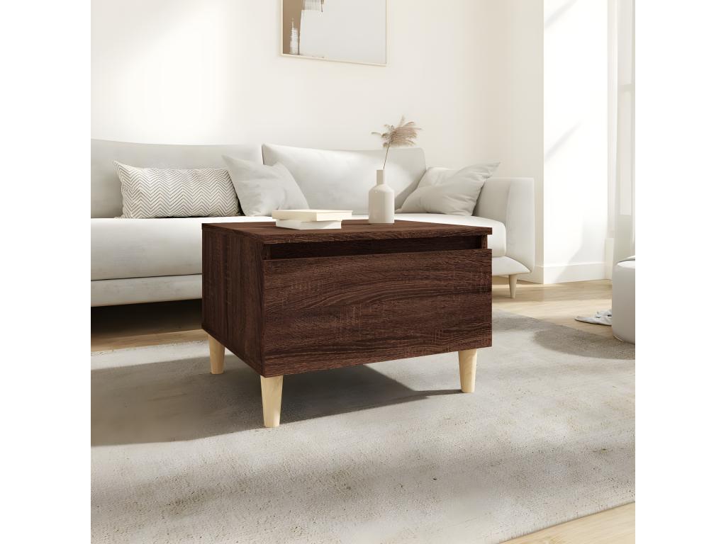 Brown Engineered Wood Side Table, 50 x 46 x 35 cm