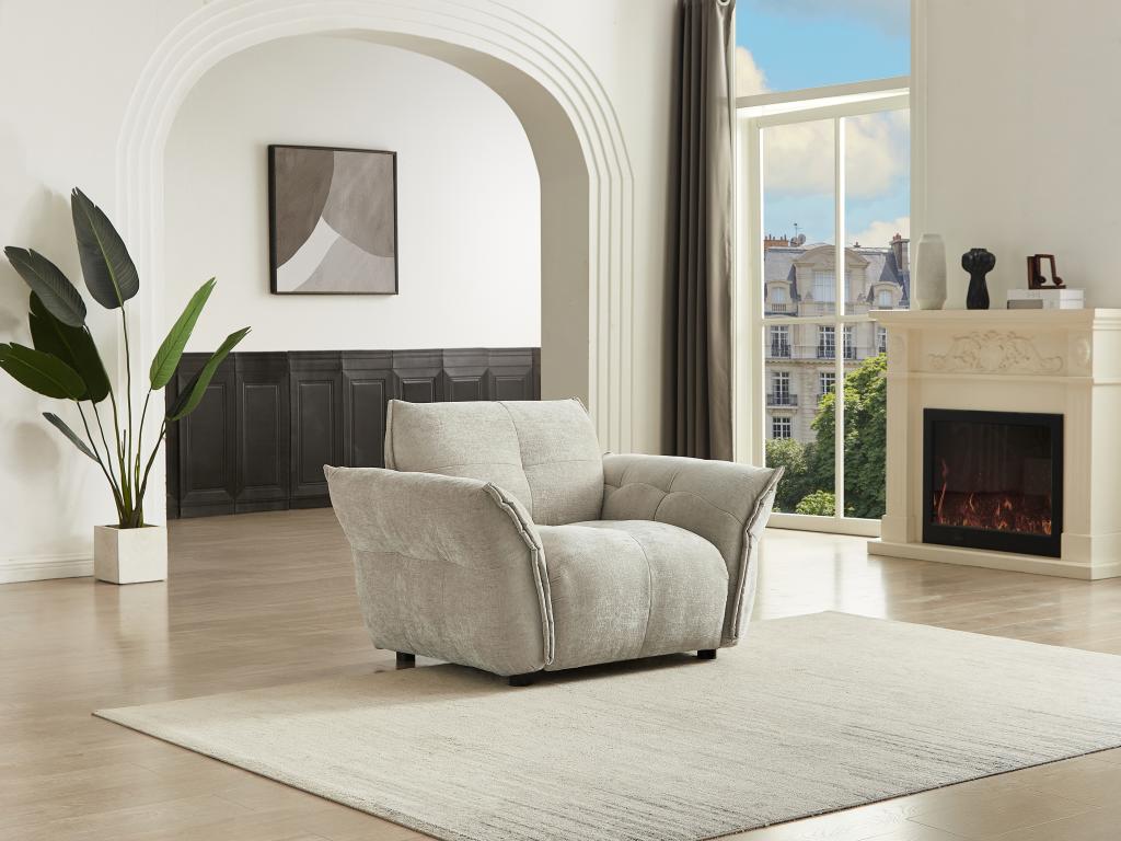 Beige Fabric Accent Chair