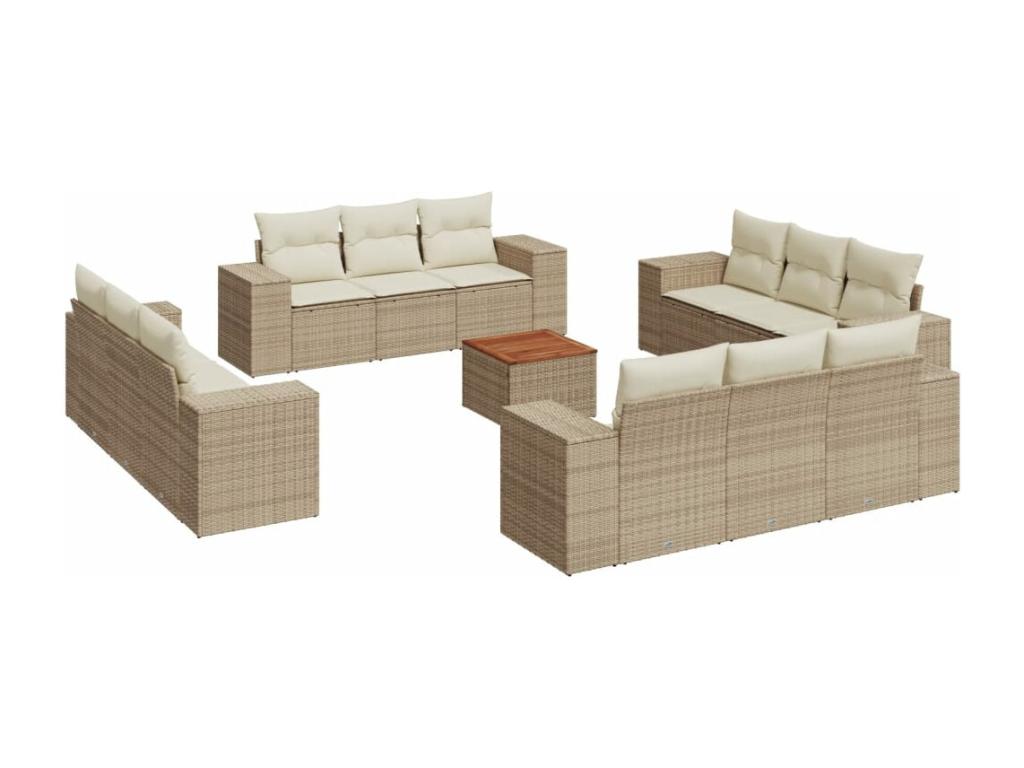 Beige Woven Resin Wicker Outdoor Furniture Set - dlz1766572419301