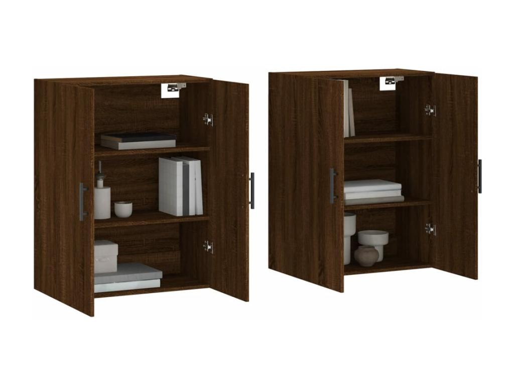 Brown Oak Wood Wardrobe, 69.5 x 34 x 90 cm