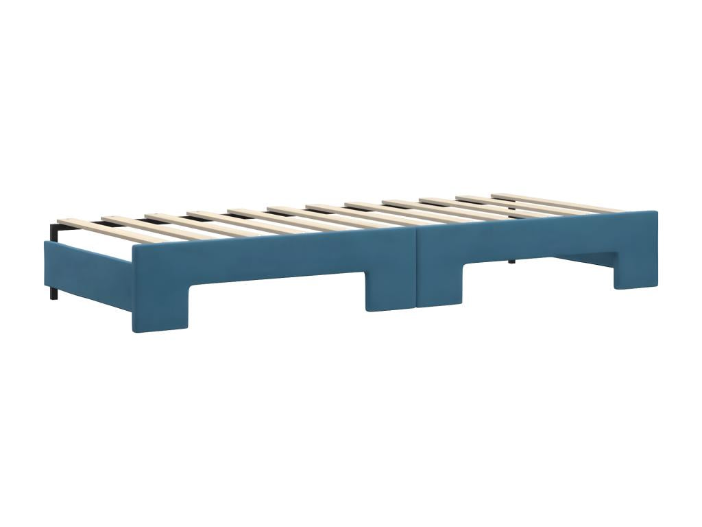 Blue Velvet Bed, 80 x 200 cm