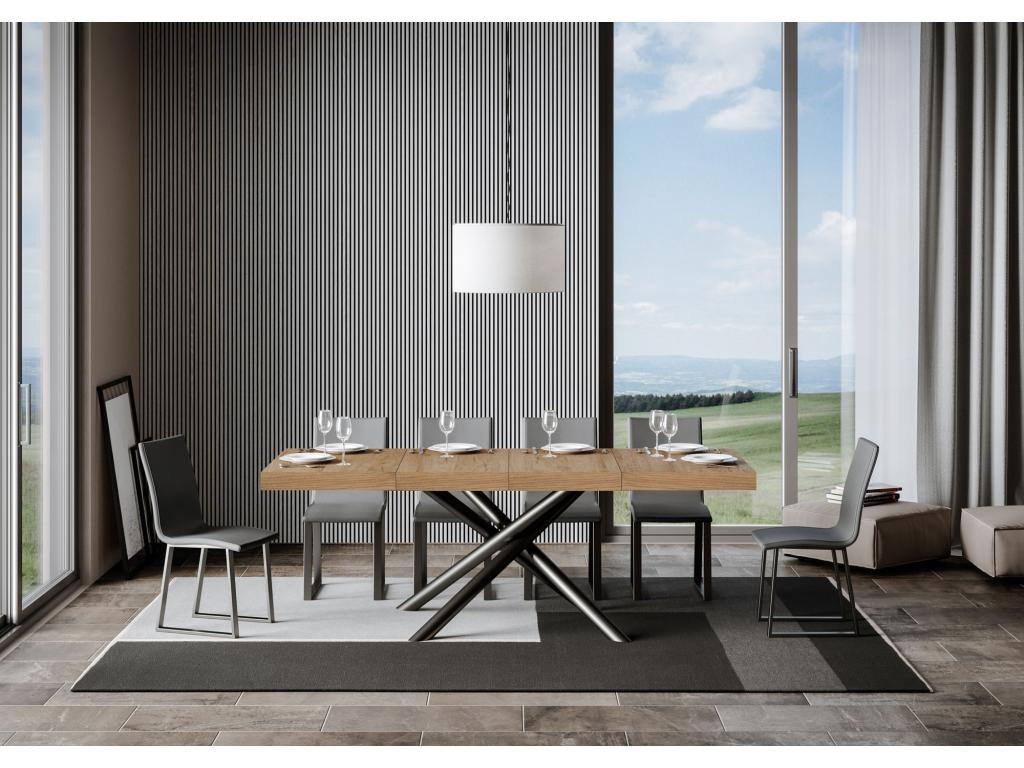 Brown Oak Wood Table, 90 x 120 cm