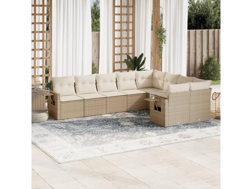 Beige Woven Resin Wicker Outdoor Furniture Set - dlz1766572490484