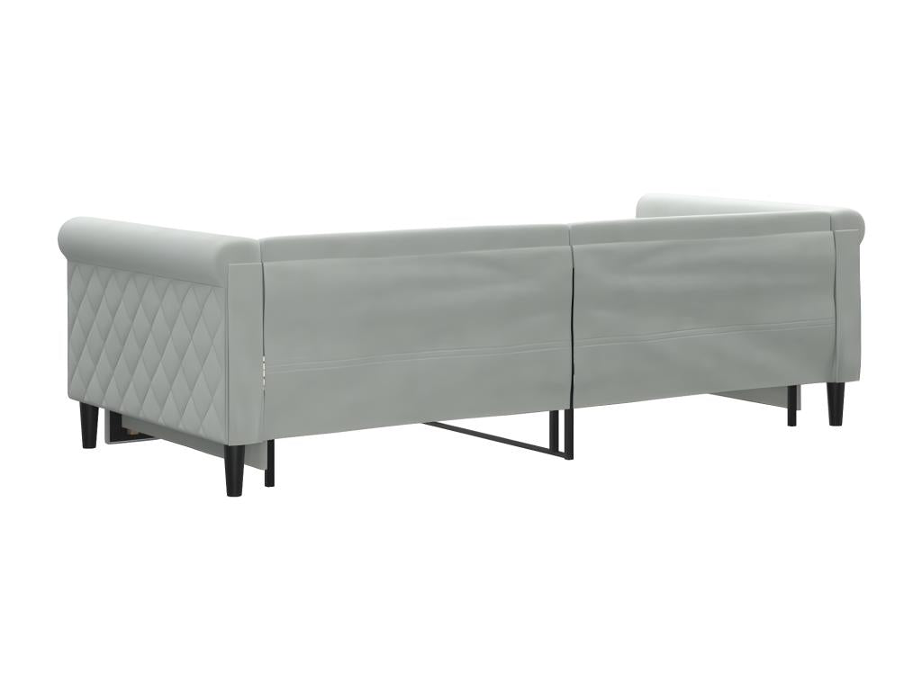 Gray Velvet Bed, 90 x 200 cm