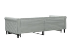 Gray Velvet Bed, 90 x 200 cm
