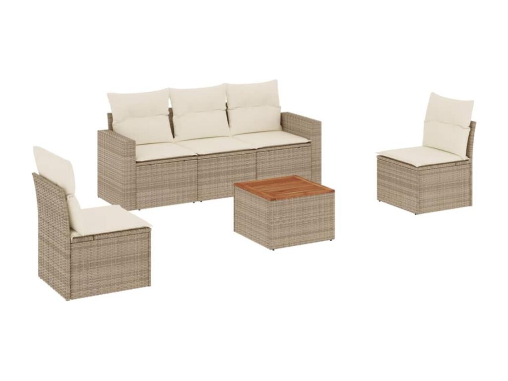 Beige Woven Resin Wicker Outdoor Furniture Set - dlz1766572906734