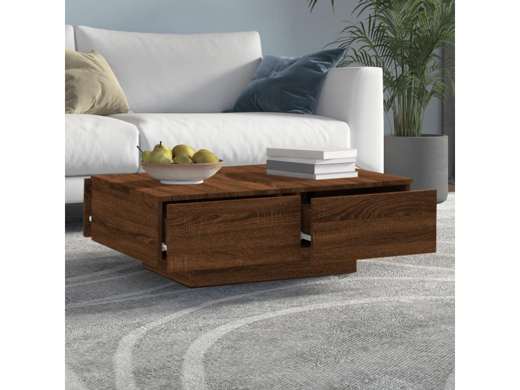 Brown Engineered Wood Coffee Table, 90 x 60 x 31 cm