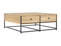Brown Oak Wood Coffee Table, 100 x 99 x 40 cm