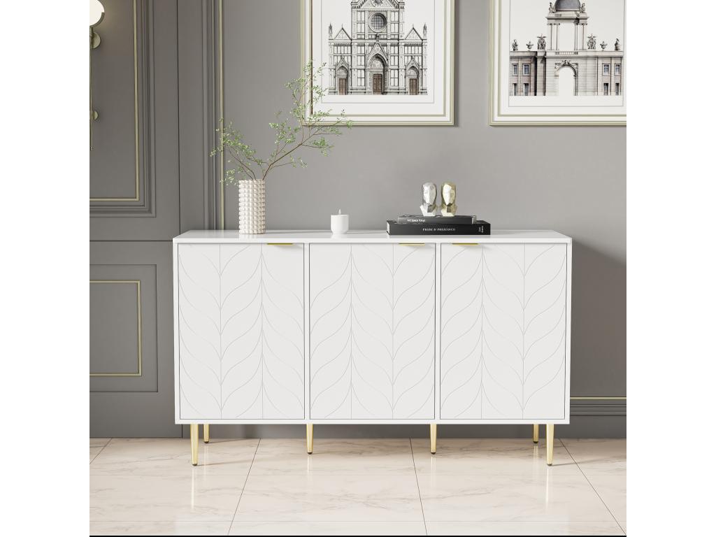 White Metal Sideboard, 127 x 45 x 75 cm