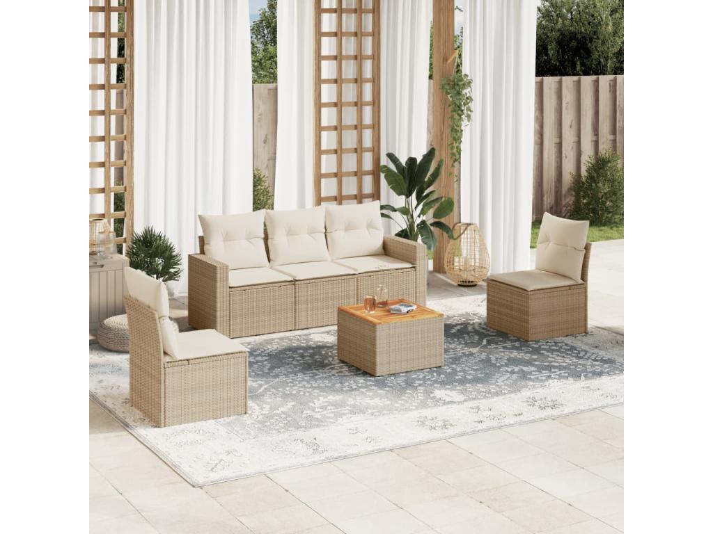 Beige Woven Resin Wicker Outdoor Furniture Set - dlz1766572906734