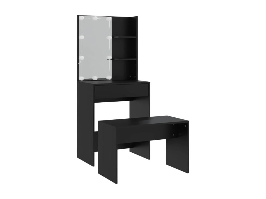 Black Engineered Wood Home Furniture