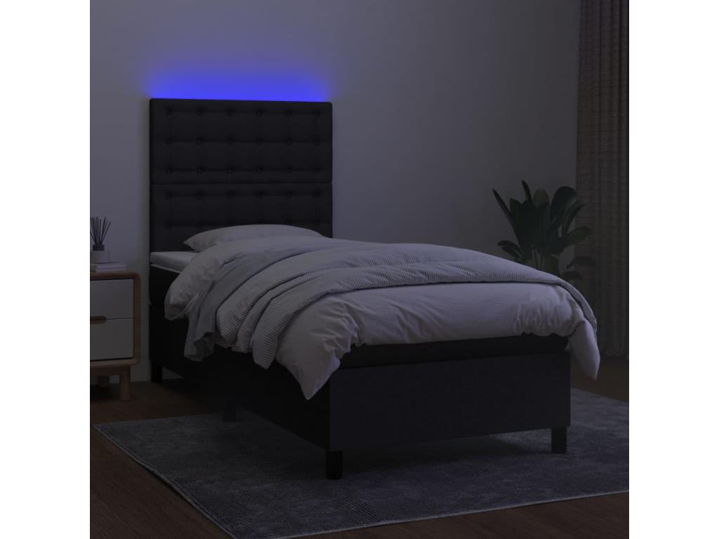 Black Fabric Mattress, 90 x 200 cm