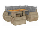 Beige Woven Resin Wicker Outdoor Furniture Set - dlz1766572548379