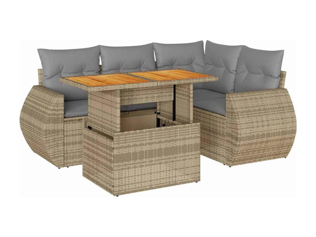 Beige Woven Resin Wicker Outdoor Furniture Set - dlz1766572548379