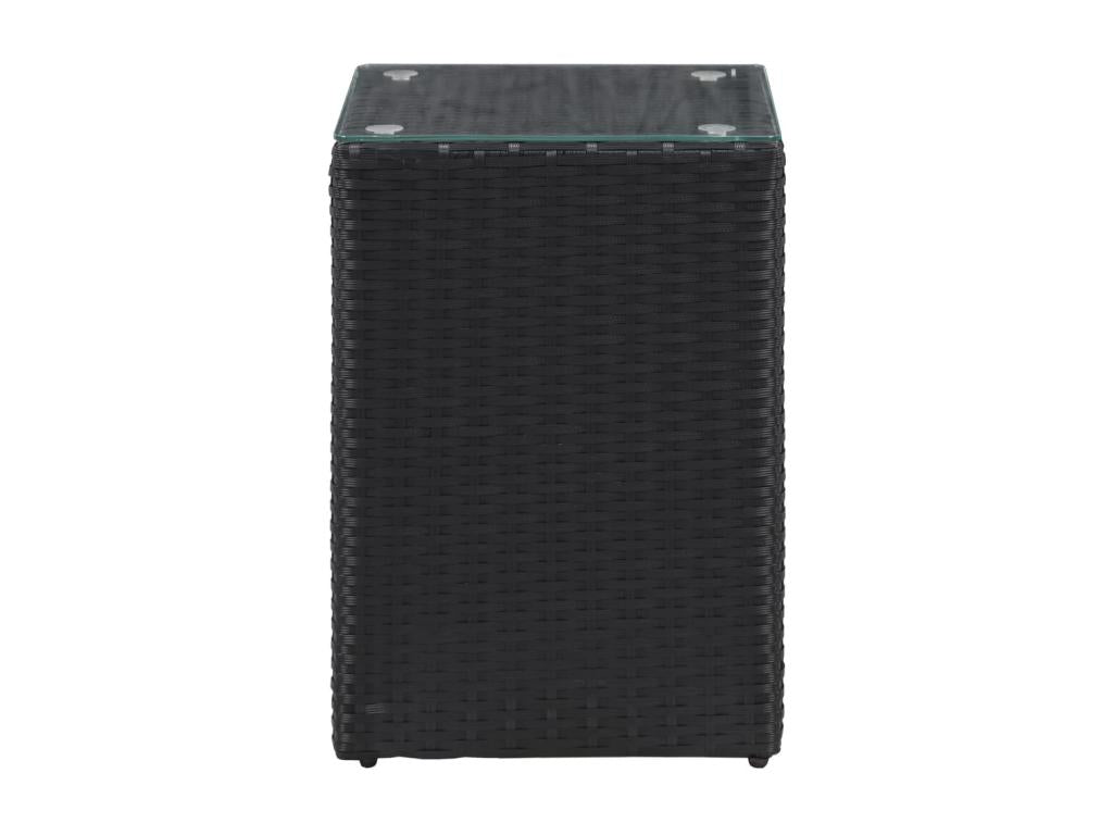 Black Glass Side Table, 35 x 35 x 52 cm