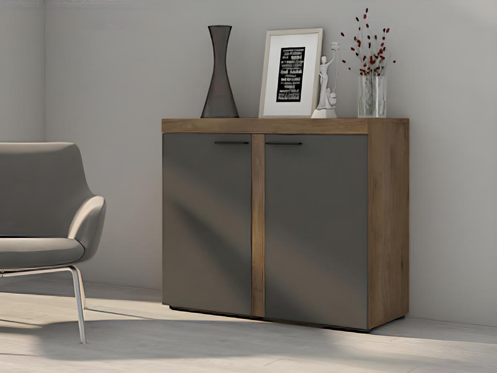 Gray Oak Wood Sideboard, 82 x 98 cm