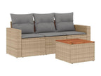 Beige Woven Resin Wicker Outdoor Furniture Set - dlz1766572992246