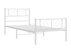 White Metal Bed Frame, 107 x 203 cm