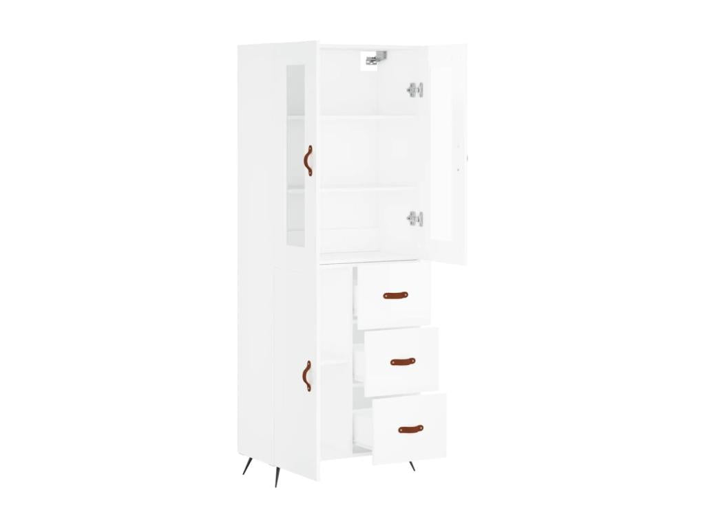 White Engineered Wood Sideboard, 69.5 x 34 x 180 cm